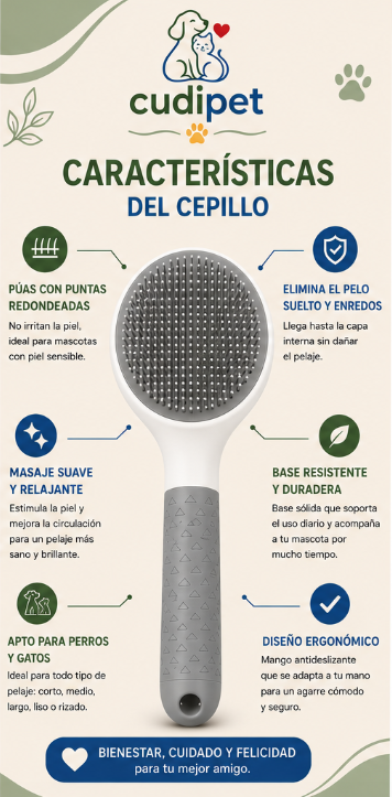 Cepillo para mascotas Dematting Pro — elimina nudos y pelo sin esfuerzo"